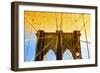 Golden Brooklyn Bridge-Philippe Hugonnard-Framed Giclee Print