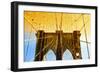 Golden Brooklyn Bridge-Philippe Hugonnard-Framed Giclee Print