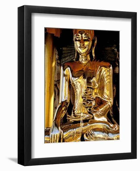 Golden Buda of Shwedagon Pagoda, Yangon, Myanmar-Inger Hogstrom-Framed Photographic Print