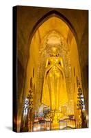 Golden Buddha Image Standing 33Ft Tall Inside Ananda Paya, Bagan, Myanmar (Burma), Southeast Asia-Lee Frost-Stretched Canvas