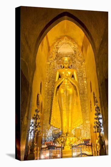 Golden Buddha Image Standing 33Ft Tall Inside Ananda Paya, Bagan, Myanmar (Burma), Southeast Asia-Lee Frost-Stretched Canvas