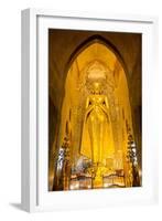 Golden Buddha Image Standing 33Ft Tall Inside Ananda Paya, Bagan, Myanmar (Burma), Southeast Asia-Lee Frost-Framed Photographic Print