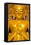 Golden Buddha Image Standing 33Ft Tall Inside Ananda Paya, Bagan, Myanmar (Burma), Southeast Asia-Lee Frost-Framed Stretched Canvas