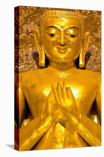 Golden Buddha Image Standing 33Ft Tall Inside Ananda Paya, Bagan, Myanmar (Burma), Southeast Asia-Lee Frost-Stretched Canvas