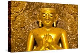 Golden Buddha Image Standing 33Ft Tall Inside Ananda Paya, Bagan, Myanmar (Burma), Southeast Asia-Lee Frost-Stretched Canvas