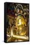 Golden Buddha in the Guandu Temple, Guandu, Taipei, Taiwan, Asia-Michael Runkel-Framed Stretched Canvas