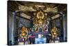 Golden Buddha in the Guandu Temple, Guandu, Taipei, Taiwan, Asia-Michael Runkel-Stretched Canvas