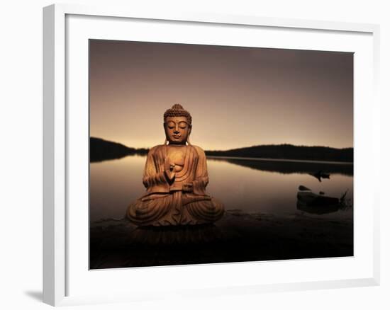 Golden Buddha Lakeside-Jan Lakey-Framed Photographic Print