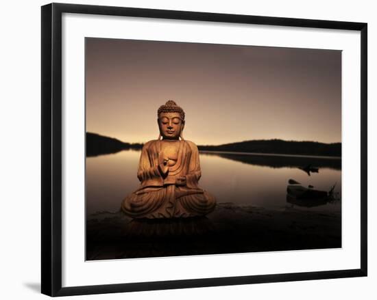 Golden Buddha Lakeside-Jan Lakey-Framed Photographic Print