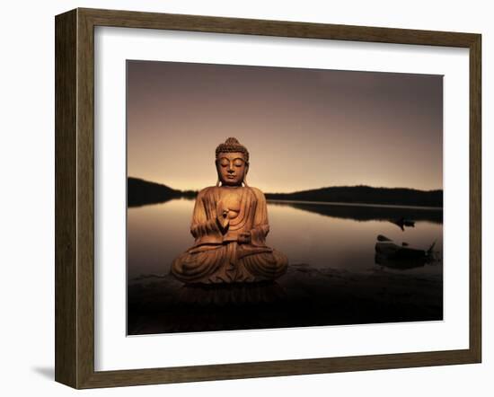 Golden Buddha Lakeside-Jan Lakey-Framed Photographic Print