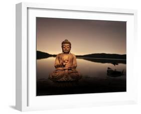 Golden Buddha Lakeside-Jan Lakey-Framed Photographic Print