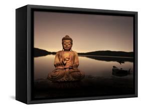 Golden Buddha Lakeside-Jan Lakey-Framed Stretched Canvas
