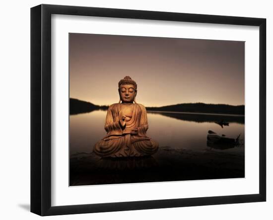 Golden Buddha Lakeside-Jan Lakey-Framed Premium Photographic Print