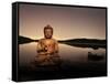 Golden Buddha Lakeside-Jan Lakey-Framed Stretched Canvas