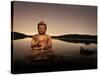 Golden Buddha Lakeside-Jan Lakey-Stretched Canvas