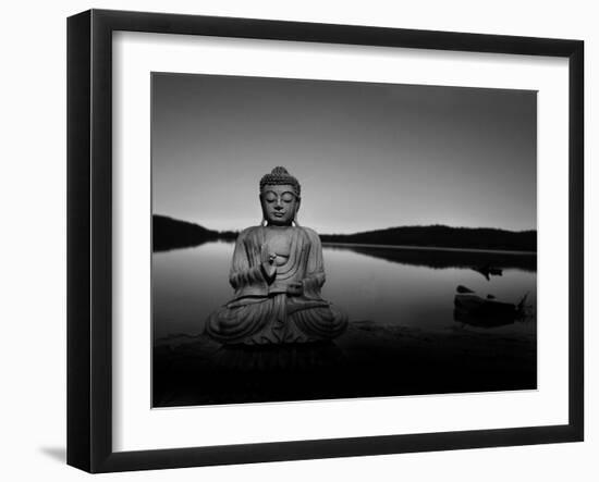 Golden Buddha Lakeside-Jan Lakey-Framed Premium Photographic Print