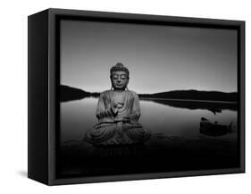 Golden Buddha Lakeside-Jan Lakey-Framed Stretched Canvas