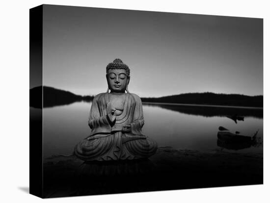 Golden Buddha Lakeside-Jan Lakey-Stretched Canvas