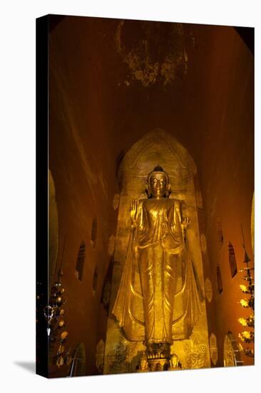 Golden Buddha Statue at Ananda Temple in Bagan, Myanmar-Harry Marx-Stretched Canvas