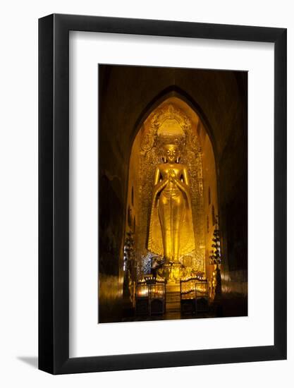 Golden Buddha Statue at Ananda Temple in Bagan, Myanmar-Harry Marx-Framed Photographic Print