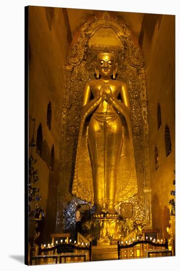 Golden Buddha Statue at Ananda Temple in Bagan, Myanmar-Harry Marx-Stretched Canvas