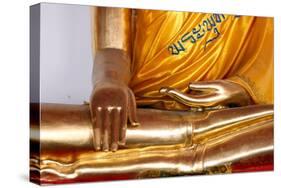 Golden Buddha statue, earth witness gesture, Wat Pho (Temple of the Reclining Buddha), Bangkok-Godong-Stretched Canvas