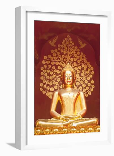 Golden Buddha Statue Inside the Chedi of Wat Phan On, Chiang Mai, Thailand-null-Framed Photographic Print