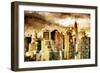 Golden Buildings - In the Style of Oil Painting-Philippe Hugonnard-Framed Giclee Print