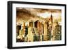 Golden Buildings - In the Style of Oil Painting-Philippe Hugonnard-Framed Giclee Print