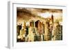 Golden Buildings - In the Style of Oil Painting-Philippe Hugonnard-Framed Giclee Print