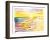 Golden Caribbean Sun Bathing in the Sea-M. Bleichner-Framed Art Print