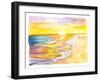 Golden Caribbean Sun Bathing in the Sea-M. Bleichner-Framed Art Print