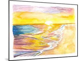 Golden Caribbean Sun Bathing in the Sea-M. Bleichner-Mounted Art Print