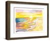 Golden Caribbean Sun Bathing in the Sea-M. Bleichner-Framed Art Print