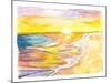 Golden Caribbean Sun Bathing in the Sea-M. Bleichner-Mounted Art Print