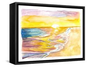 Golden Caribbean Sun Bathing in the Sea-M. Bleichner-Framed Stretched Canvas