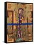 Golden child (oil on cabinet door)-Aaron Bevan-Bailey-Framed Stretched Canvas