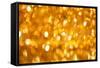 Golden Christmas Bokeh Background-nikkytok-Framed Stretched Canvas