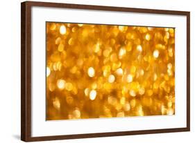 Golden Christmas Bokeh Background-nikkytok-Framed Photographic Print