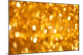 Golden Christmas Bokeh Background-nikkytok-Mounted Photographic Print