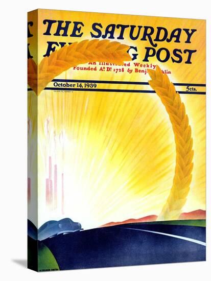 "Golden City," Saturday Evening Post Cover, October 14, 1939-H. Wilson Smith-Stretched Canvas