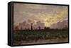 Golden Clouds, (Landscape at Dawn)-Demetrio Cosola-Framed Stretched Canvas
