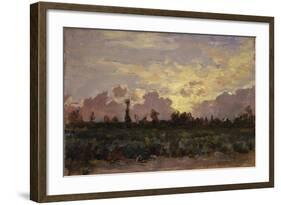 Golden Clouds, (Landscape at Dawn)-Demetrio Cosola-Framed Art Print