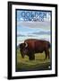 Golden, Colorado - Bison Scene-Lantern Press-Framed Art Print