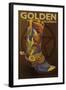 Golden, Colorado - Boot and Star-Lantern Press-Framed Art Print