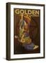 Golden, Colorado - Boot and Star-Lantern Press-Framed Art Print