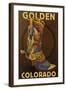 Golden, Colordao - Cowboy Boot-Lantern Press-Framed Art Print