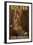 Golden, Colordao - Cowboy Boot-Lantern Press-Framed Art Print