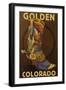 Golden, Colordao - Cowboy Boot-Lantern Press-Framed Art Print