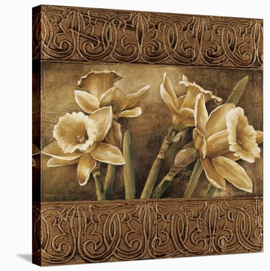 Golden Daffodils I-Linda Thompson-Stretched Canvas